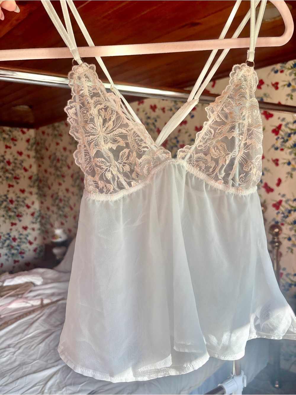 bluebella y2k fairycore lace babydoll cami size s playboy core sheer top nwot